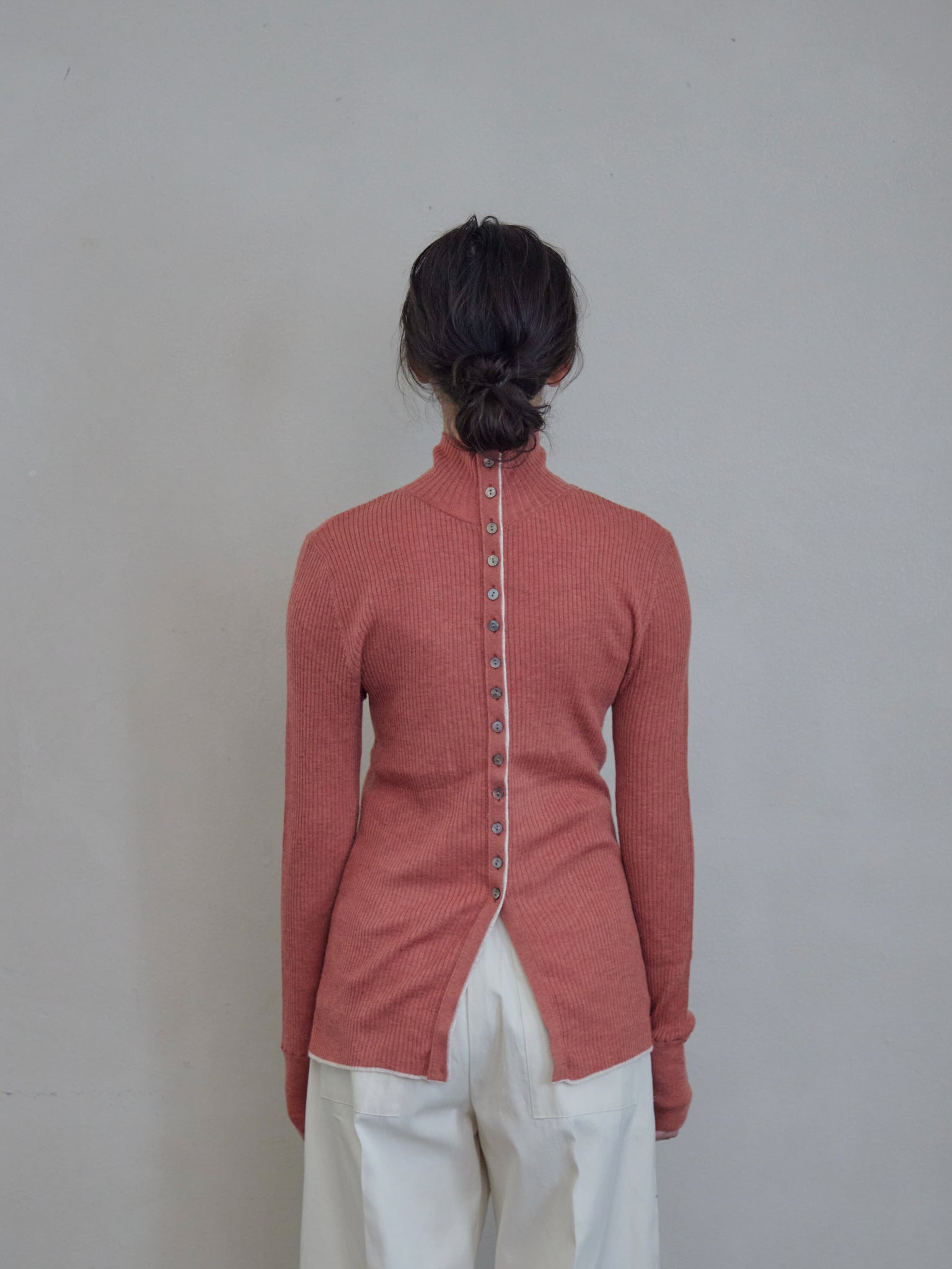 Open Button Rib Knit
