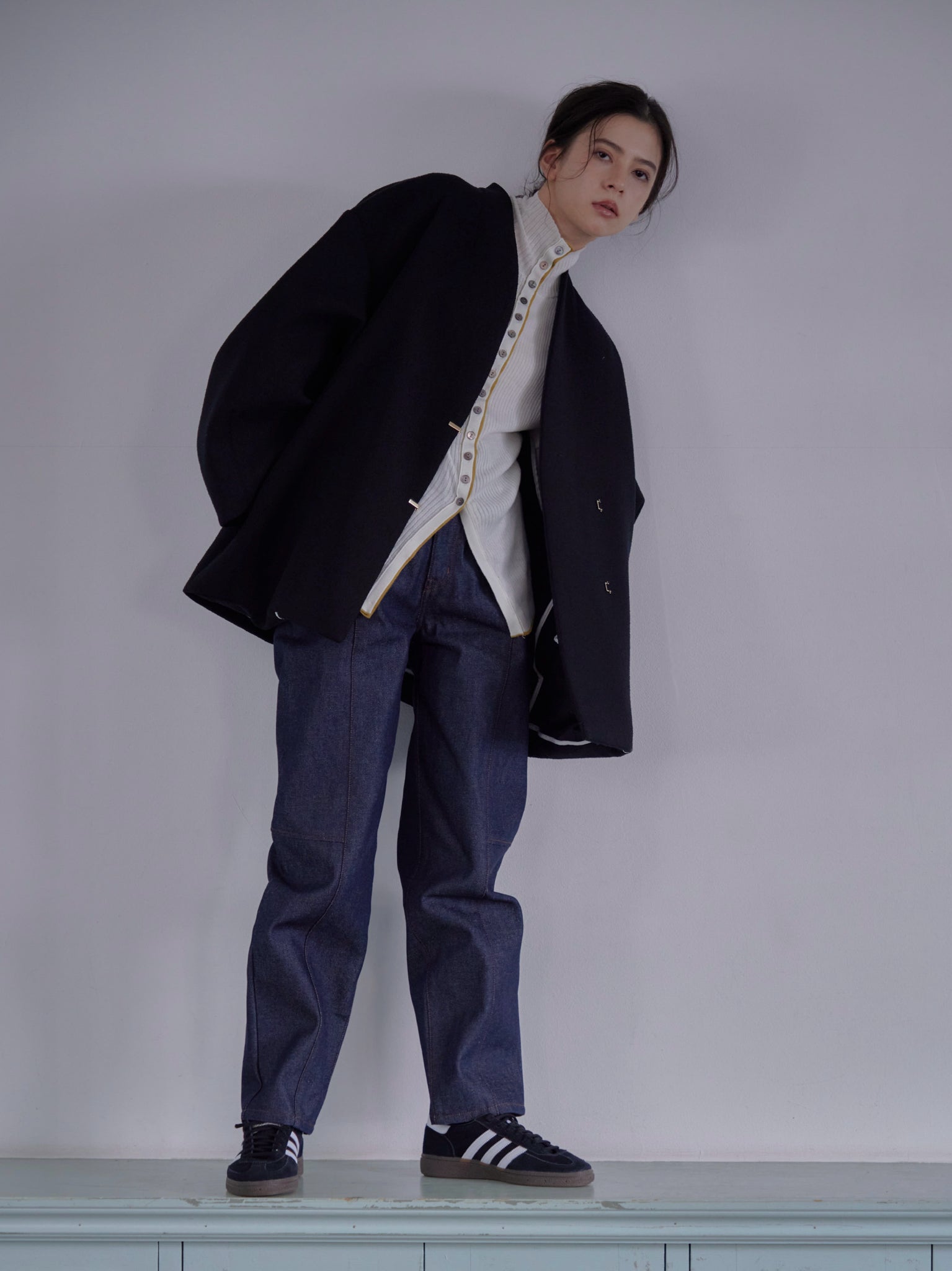Open Button Rib Knit