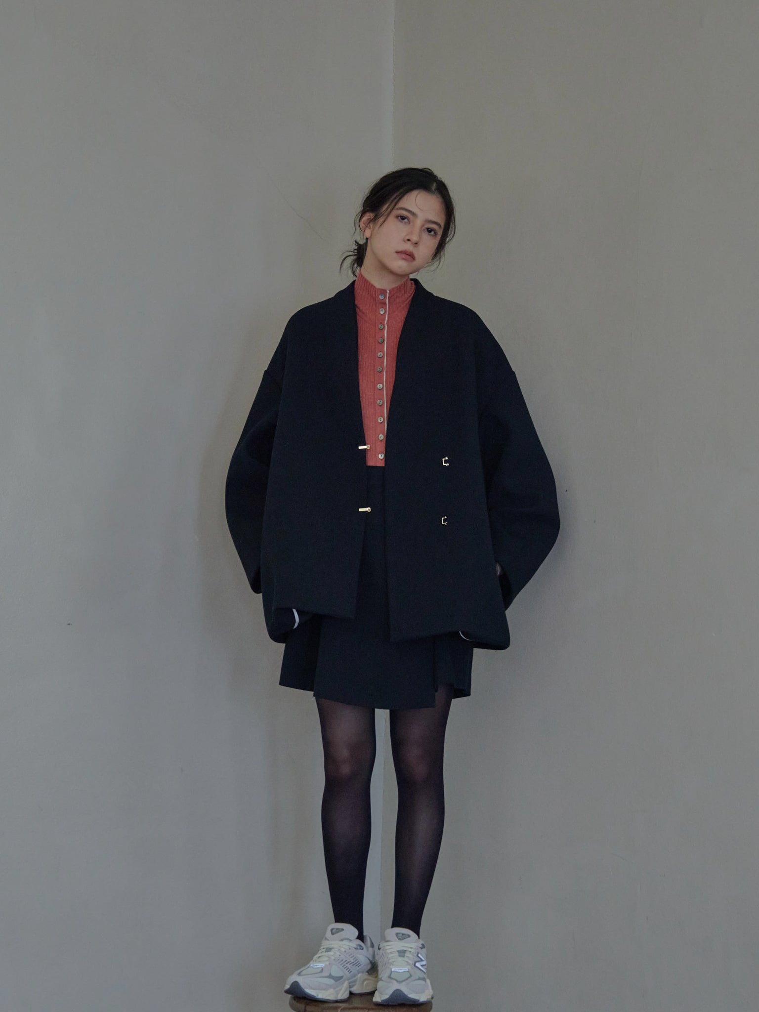 Open Button Rib Knit