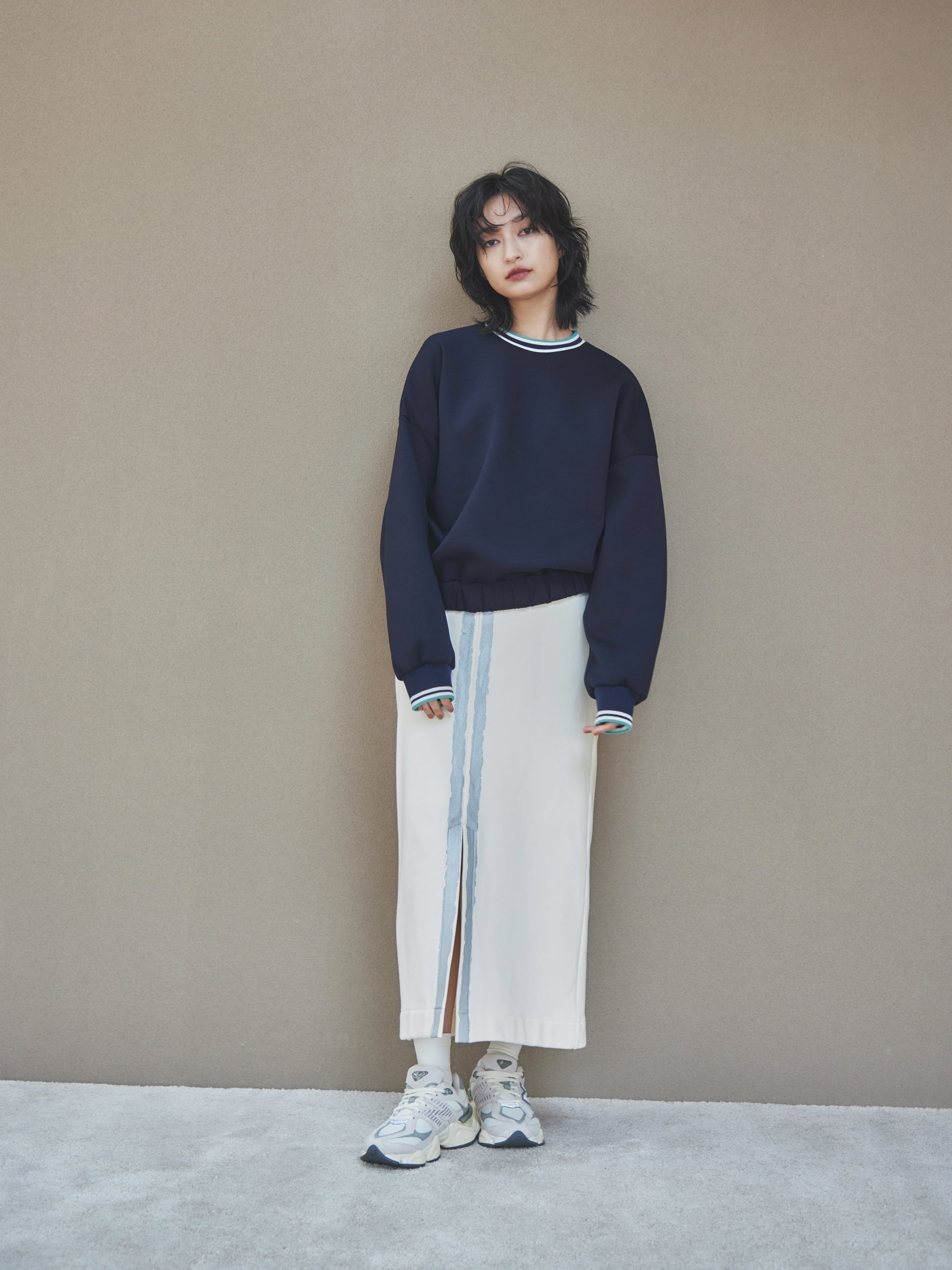 Silver line sweat skirt