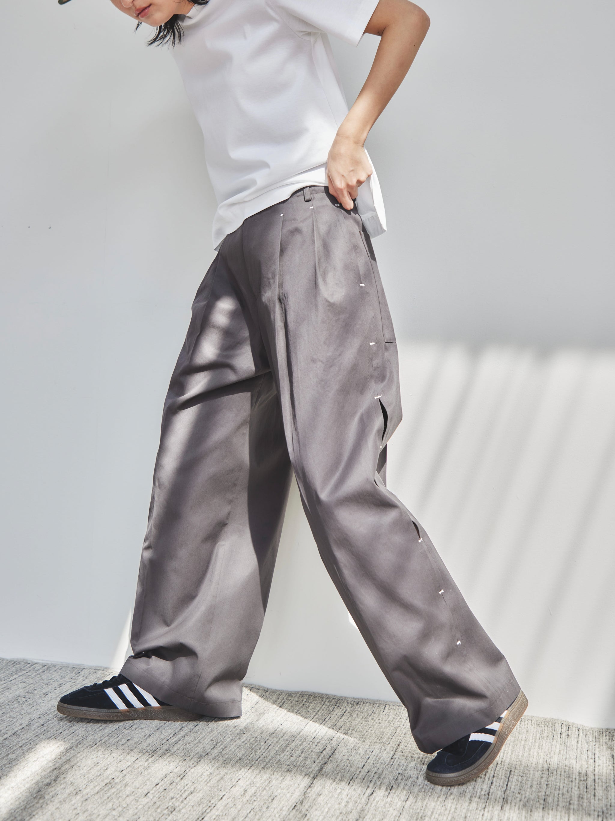 Side slit buggy pants