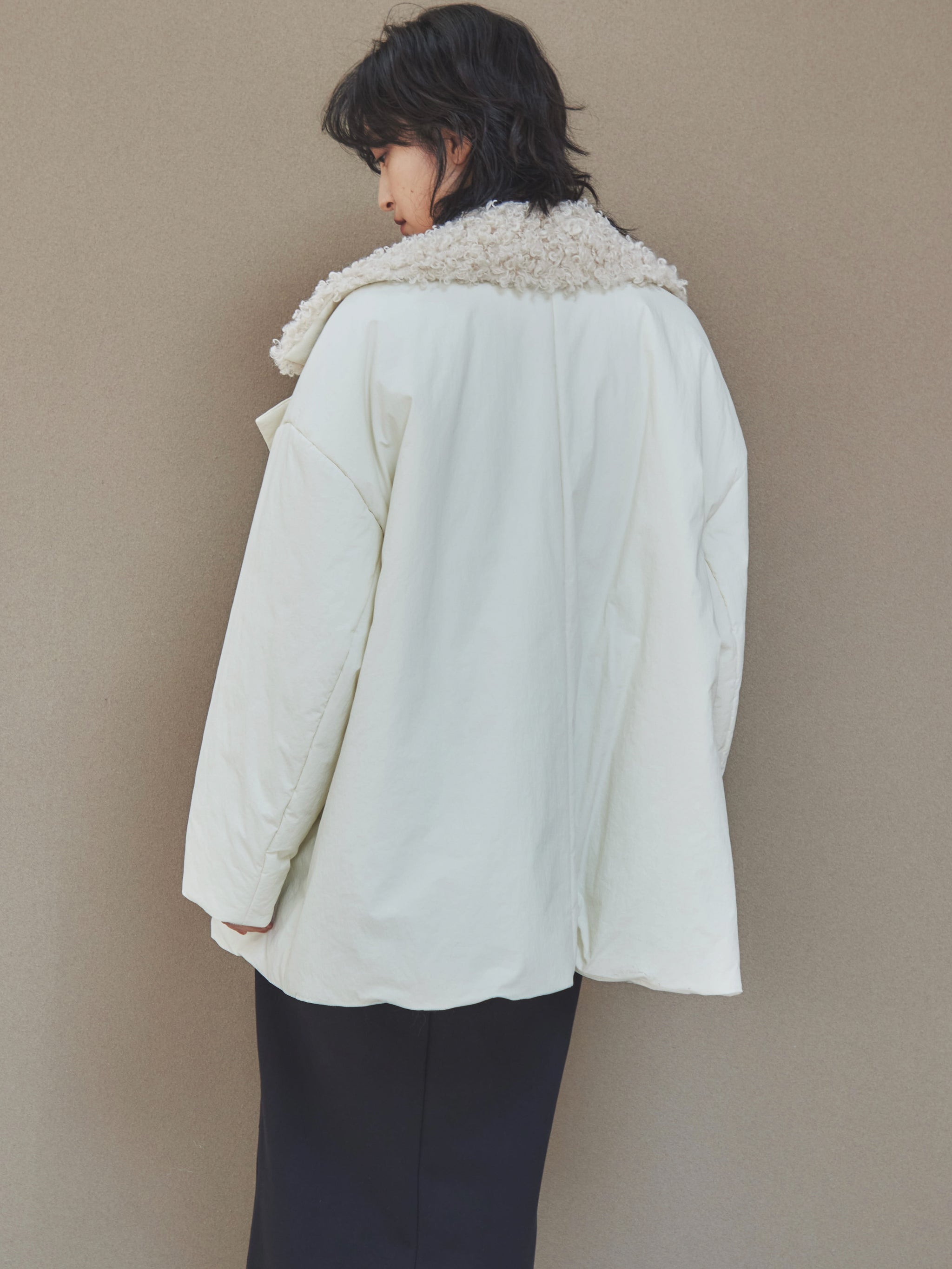 Nylon puffer coat