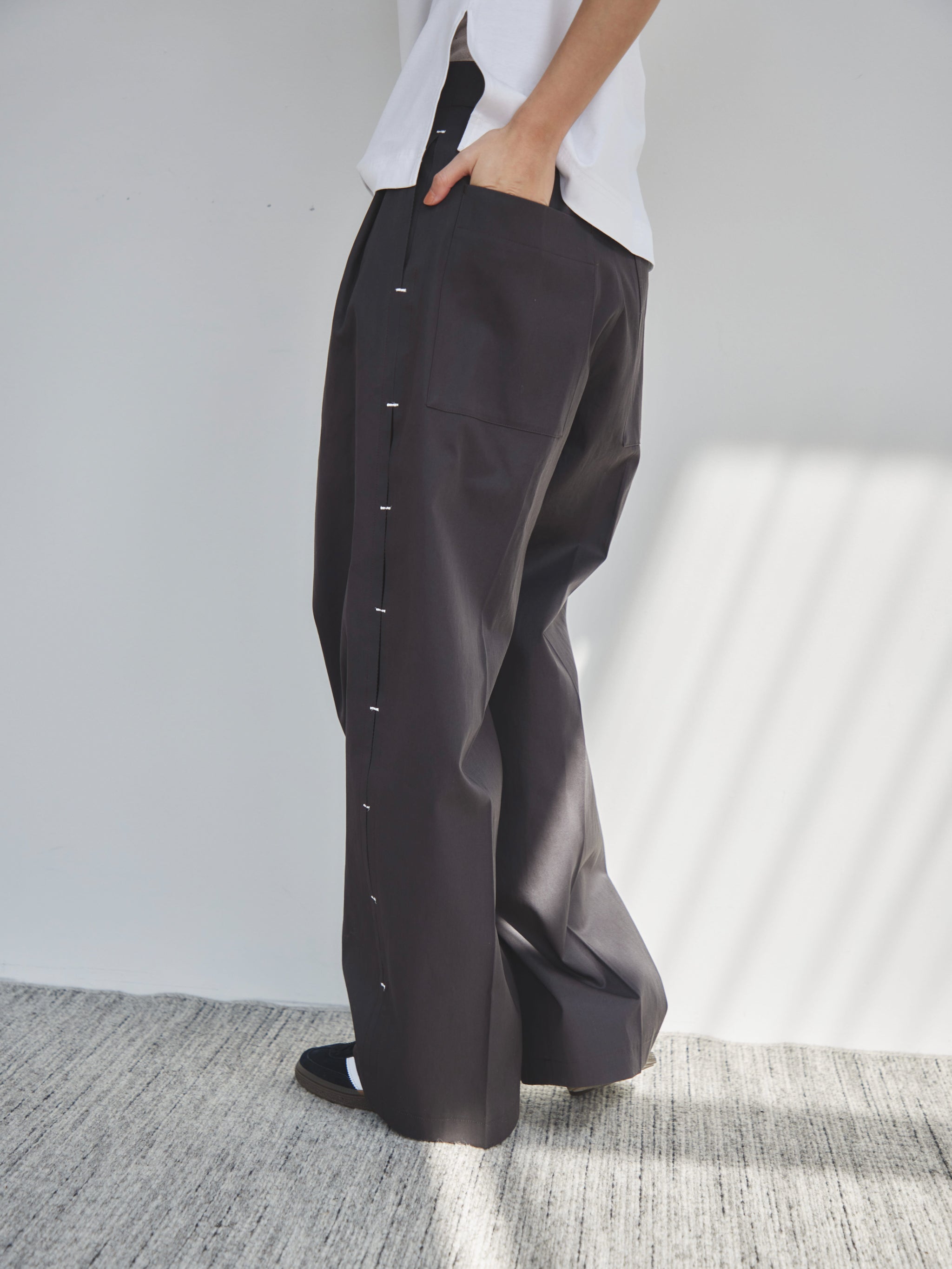 Side slit buggy pants