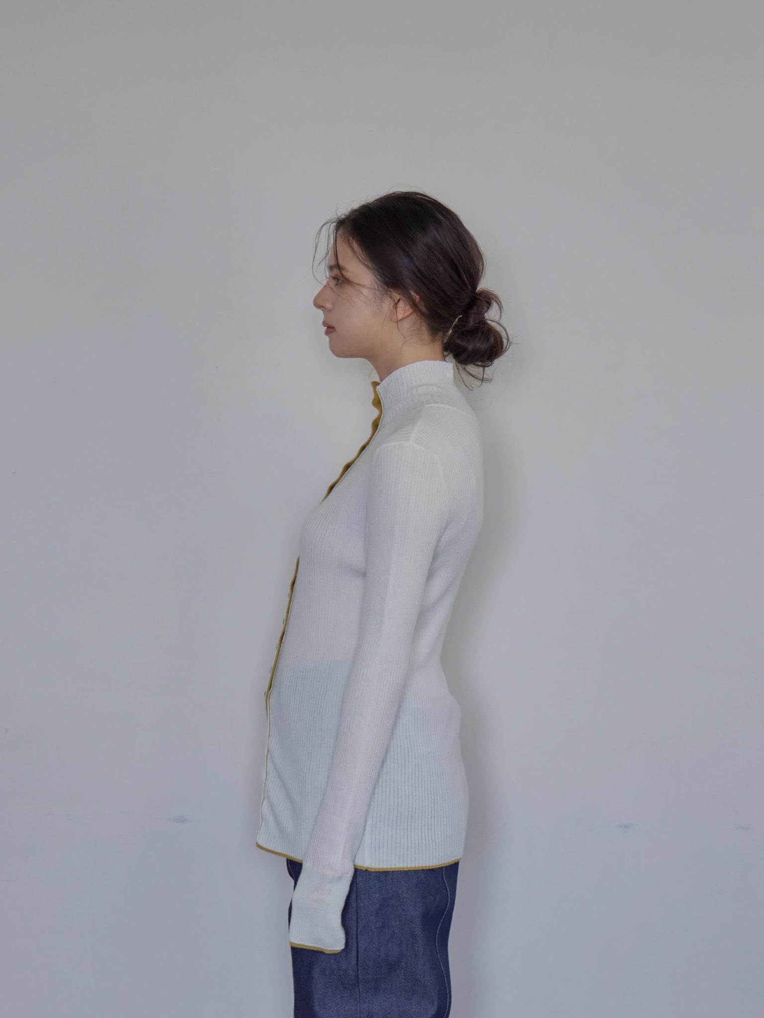 Open Button Rib Knit