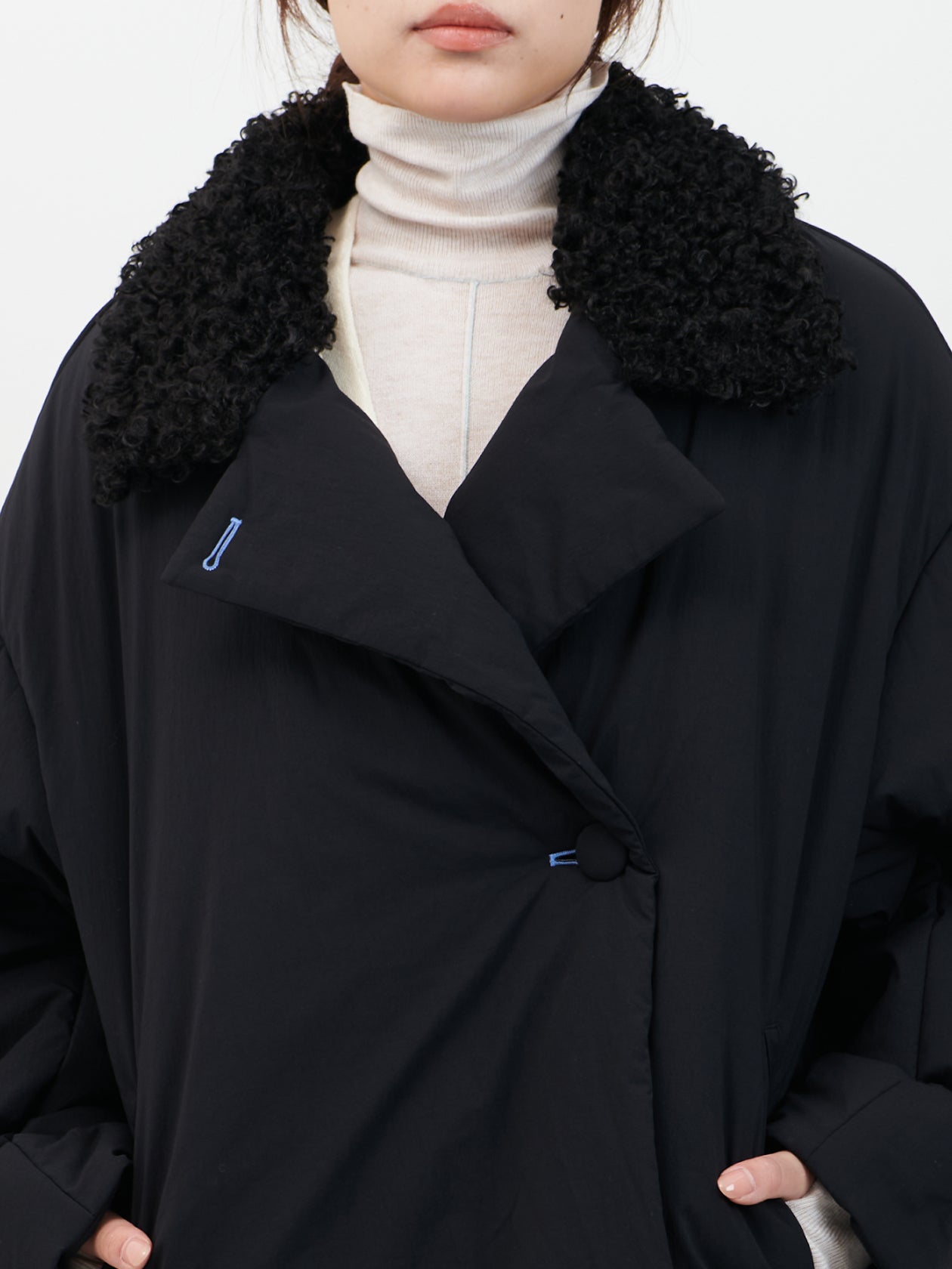 Nylon puffer coat