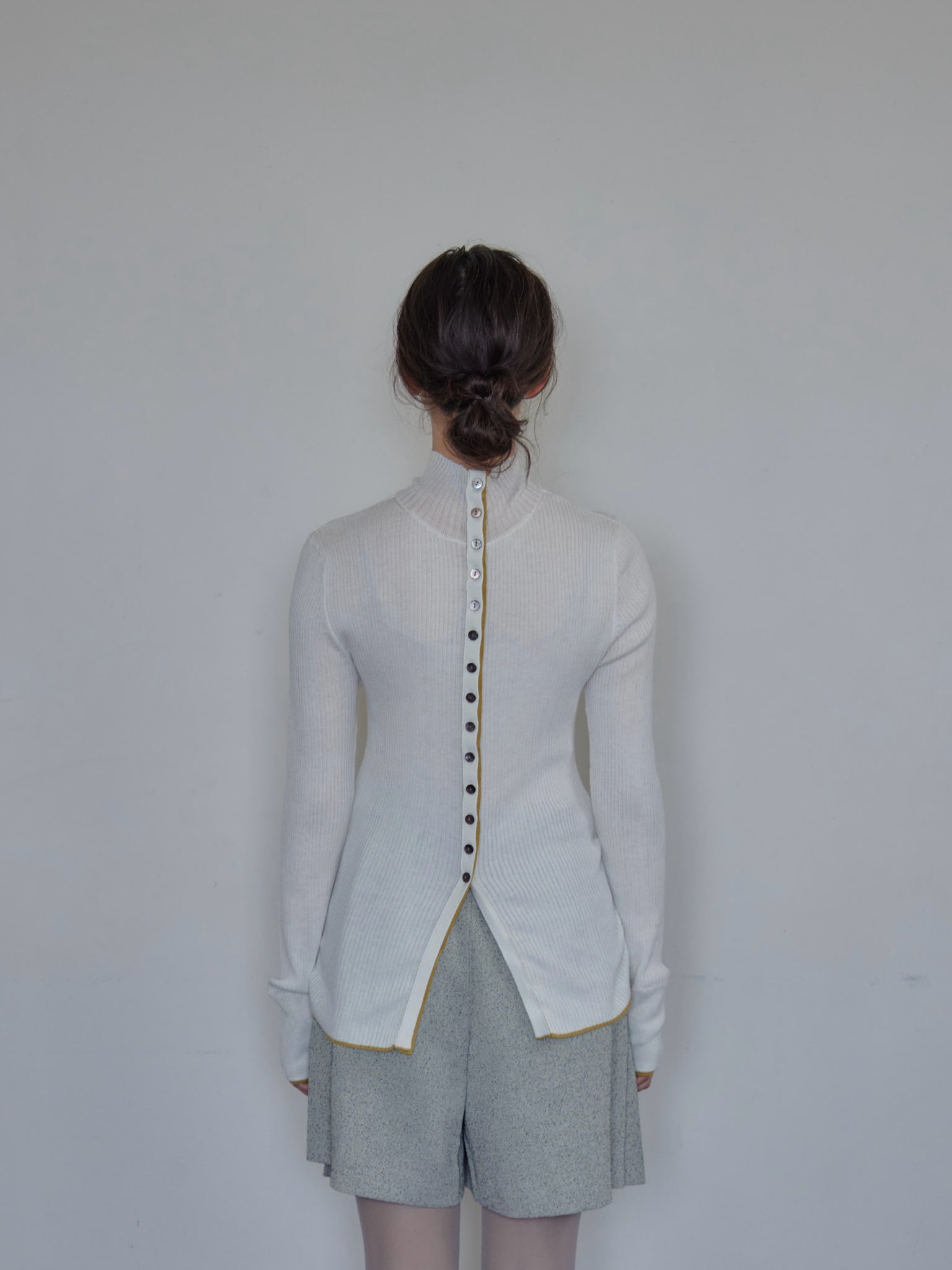 Open Button Rib Knit