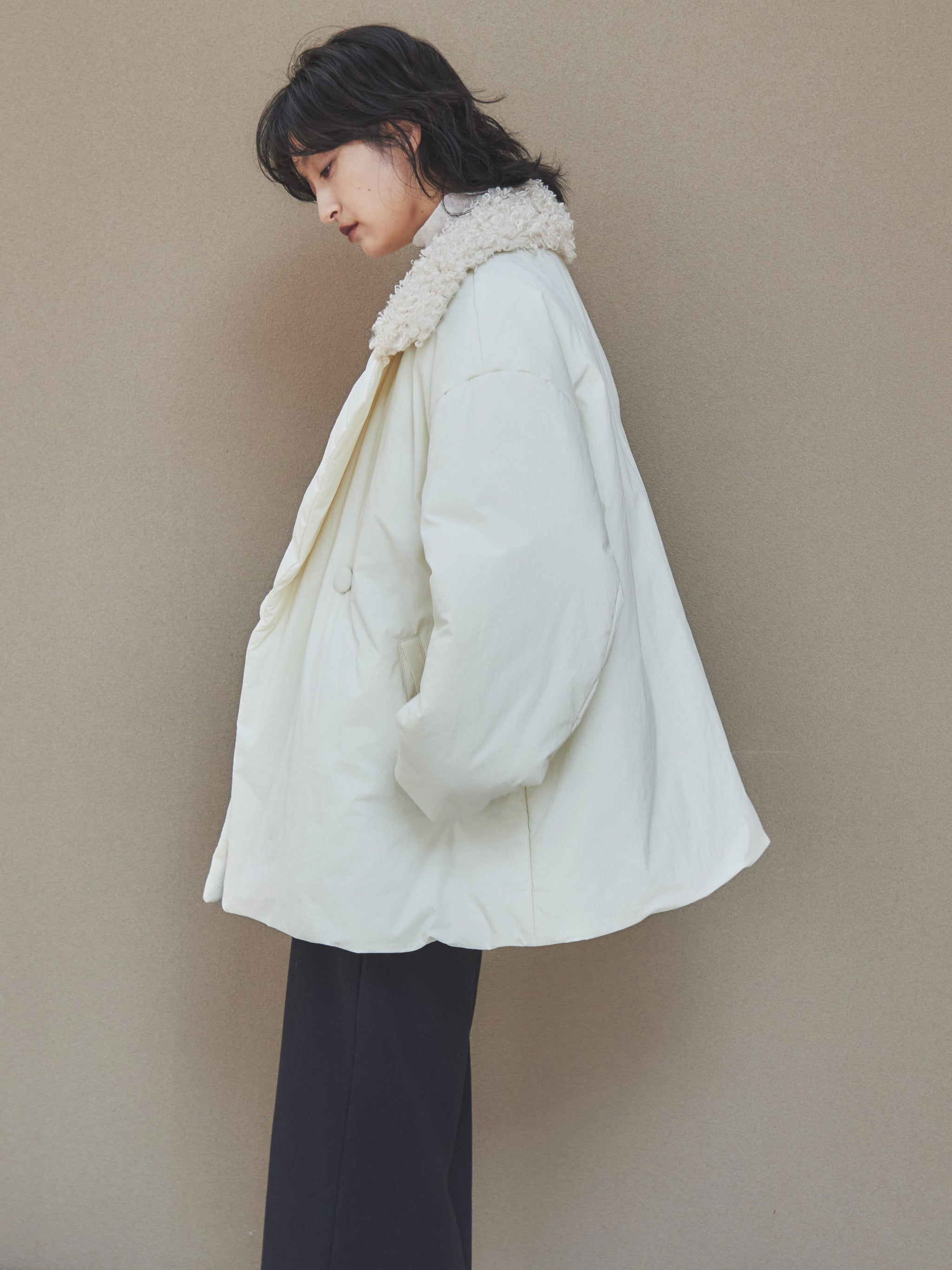 Nylon puffer coat