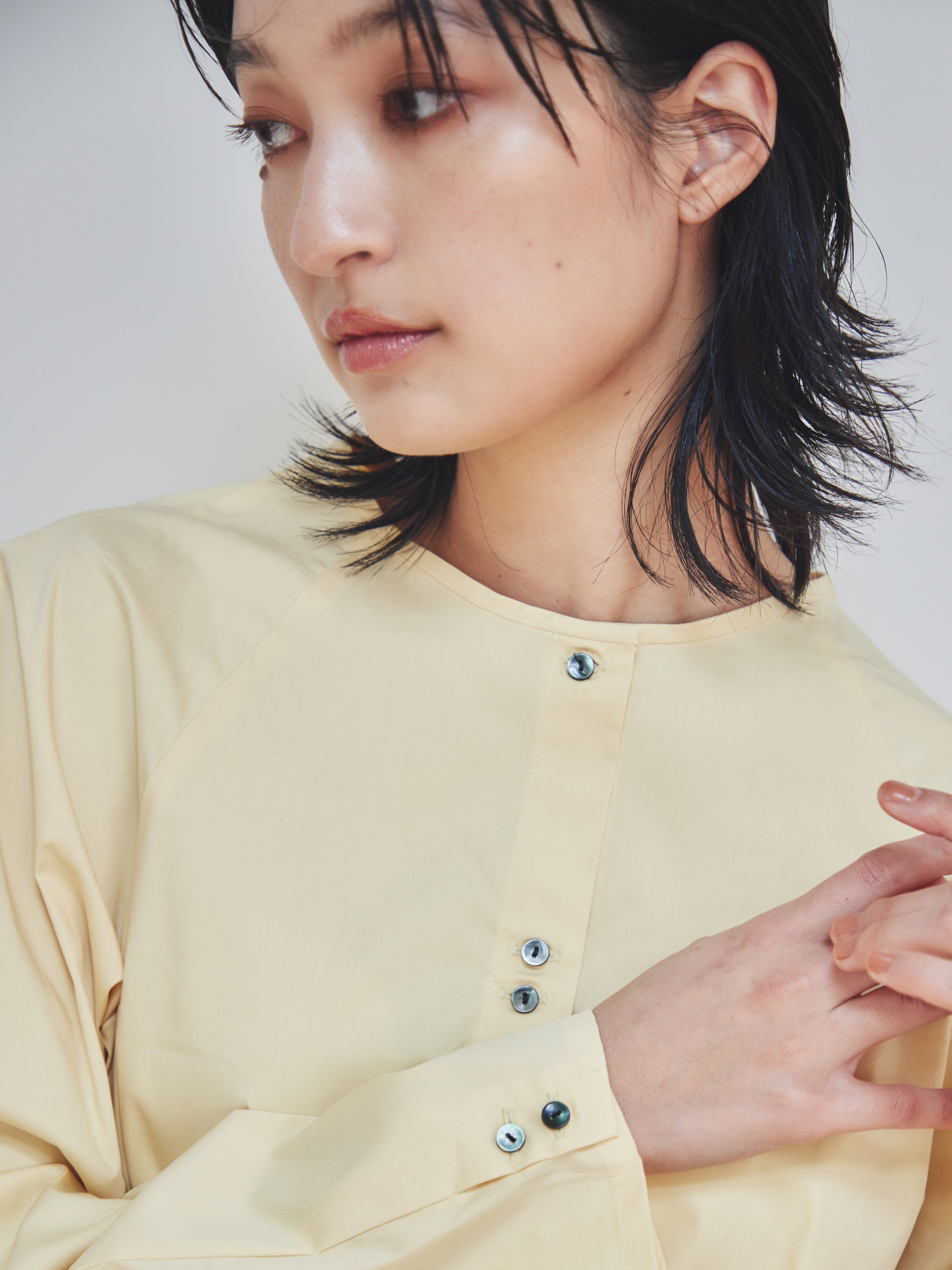 Waist shape mutton blouse