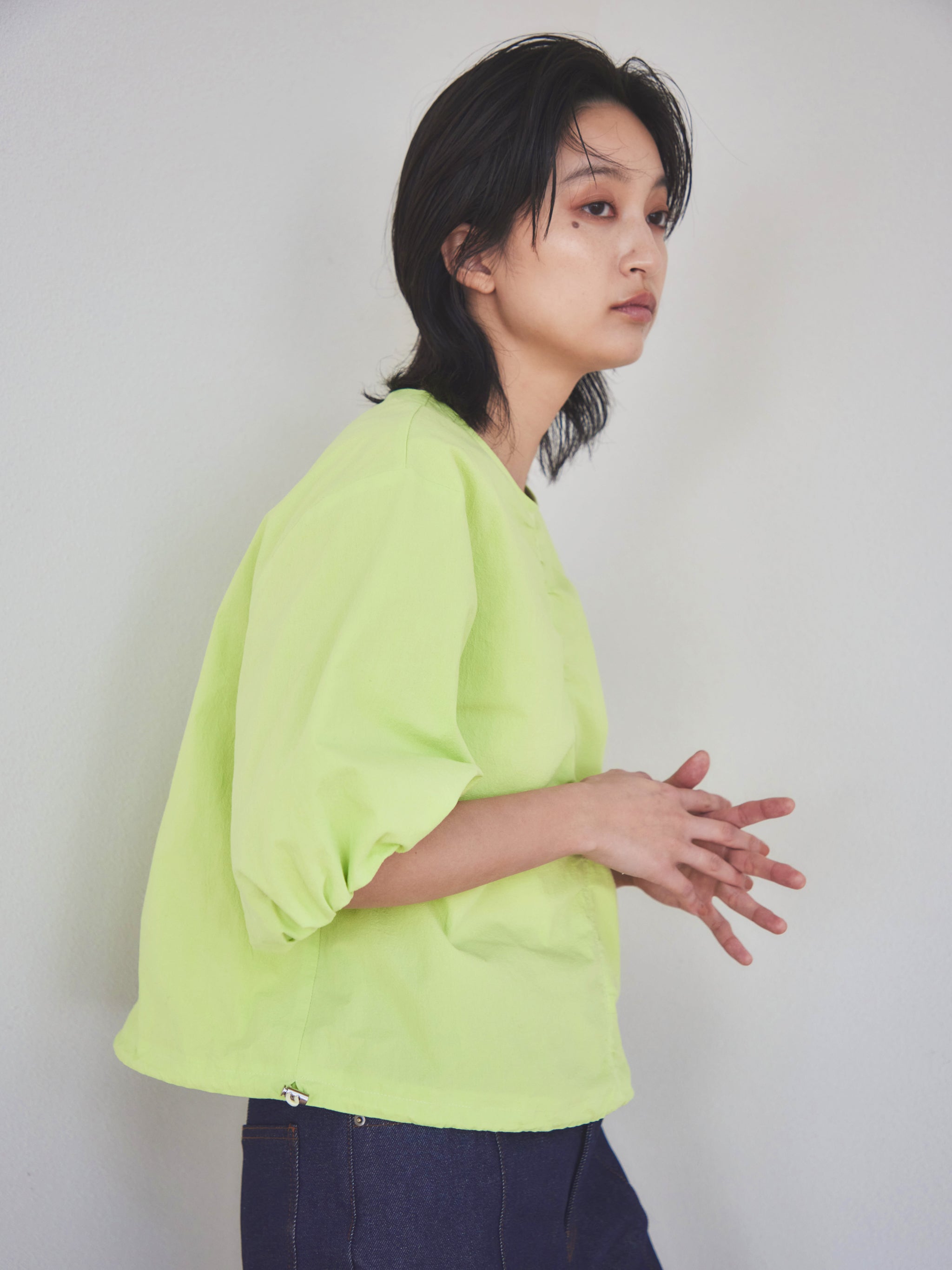 Balloon cropped blouse