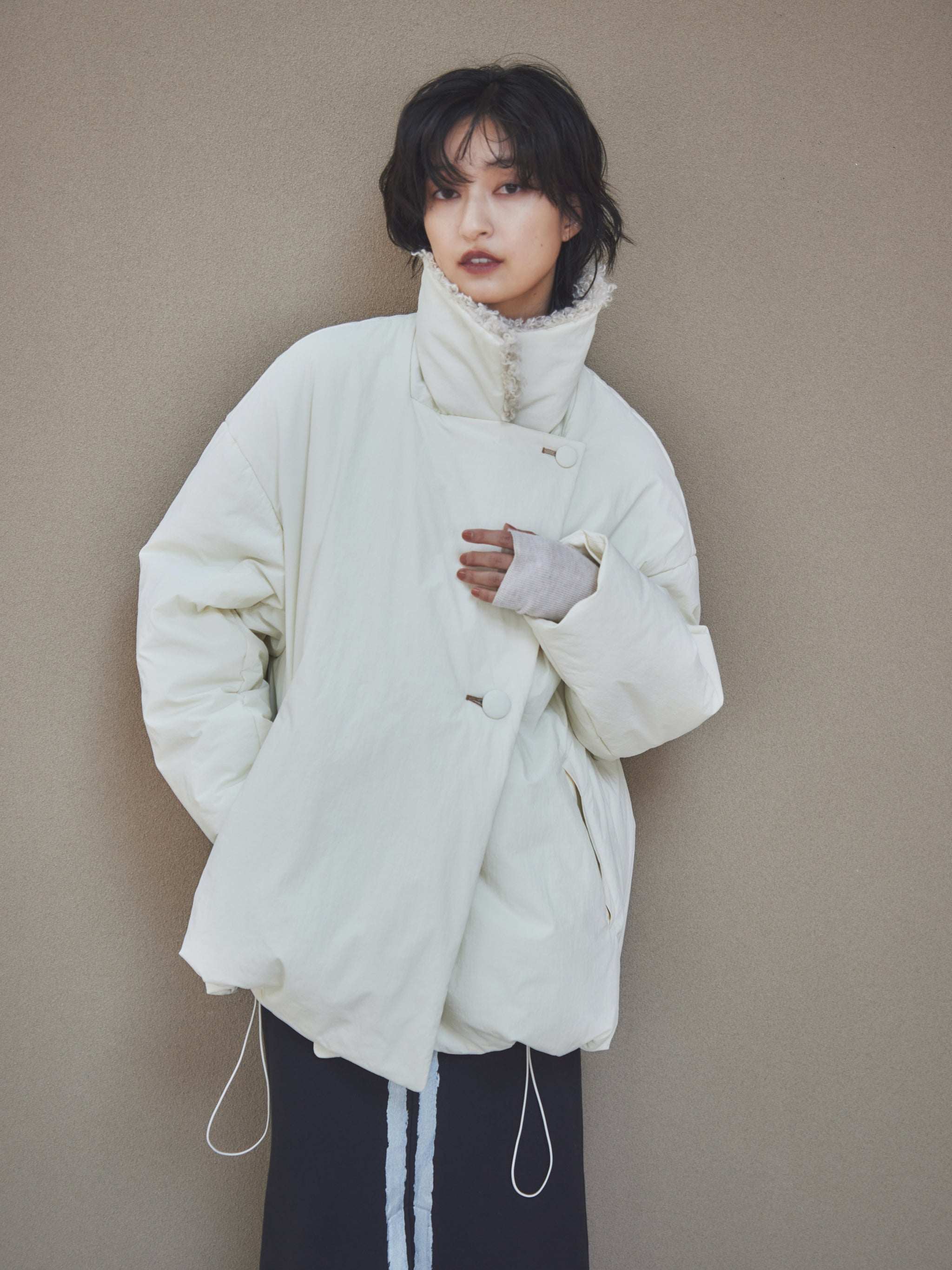 Nylon puffer coat