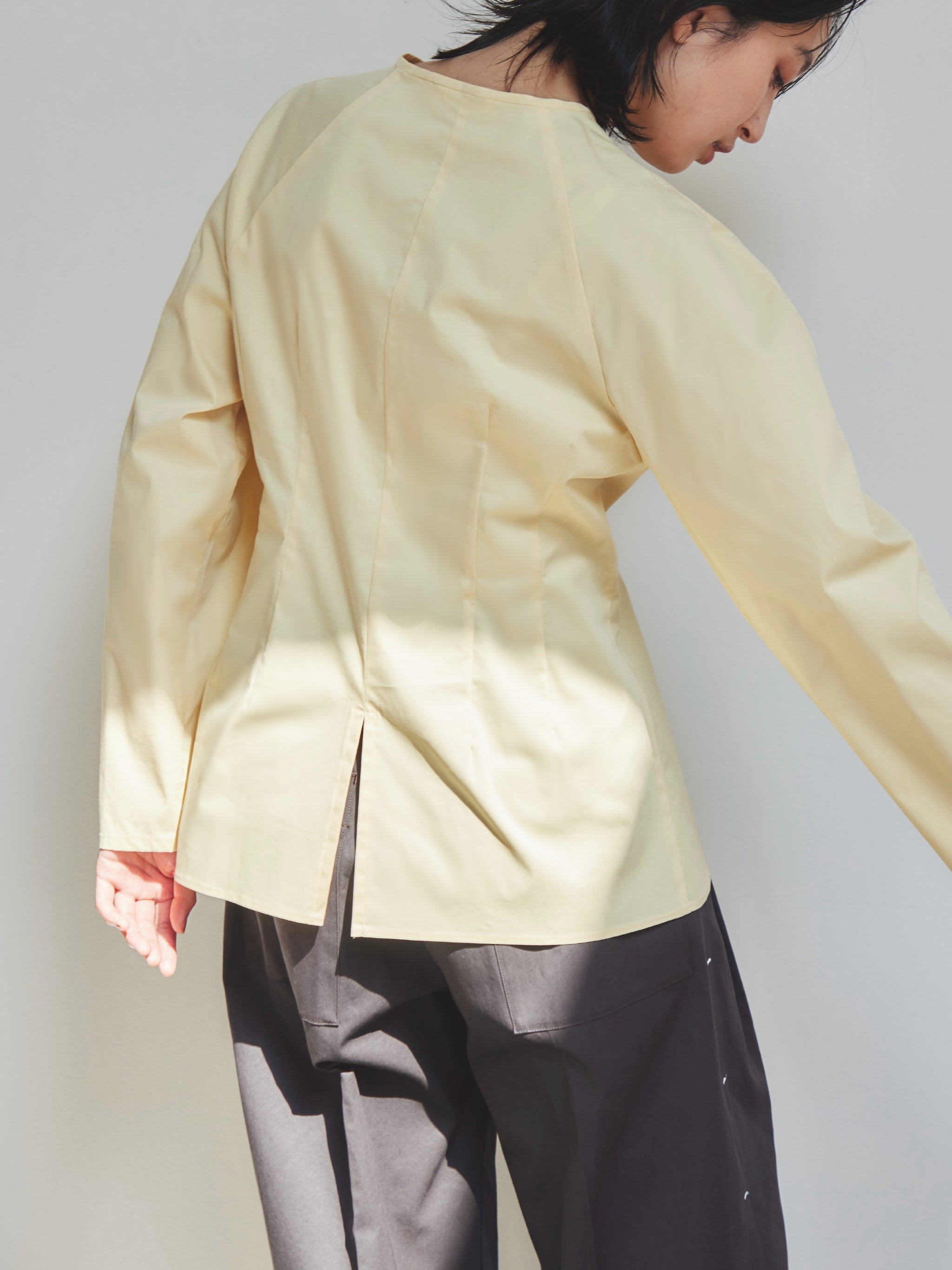 Waist shape mutton blouse