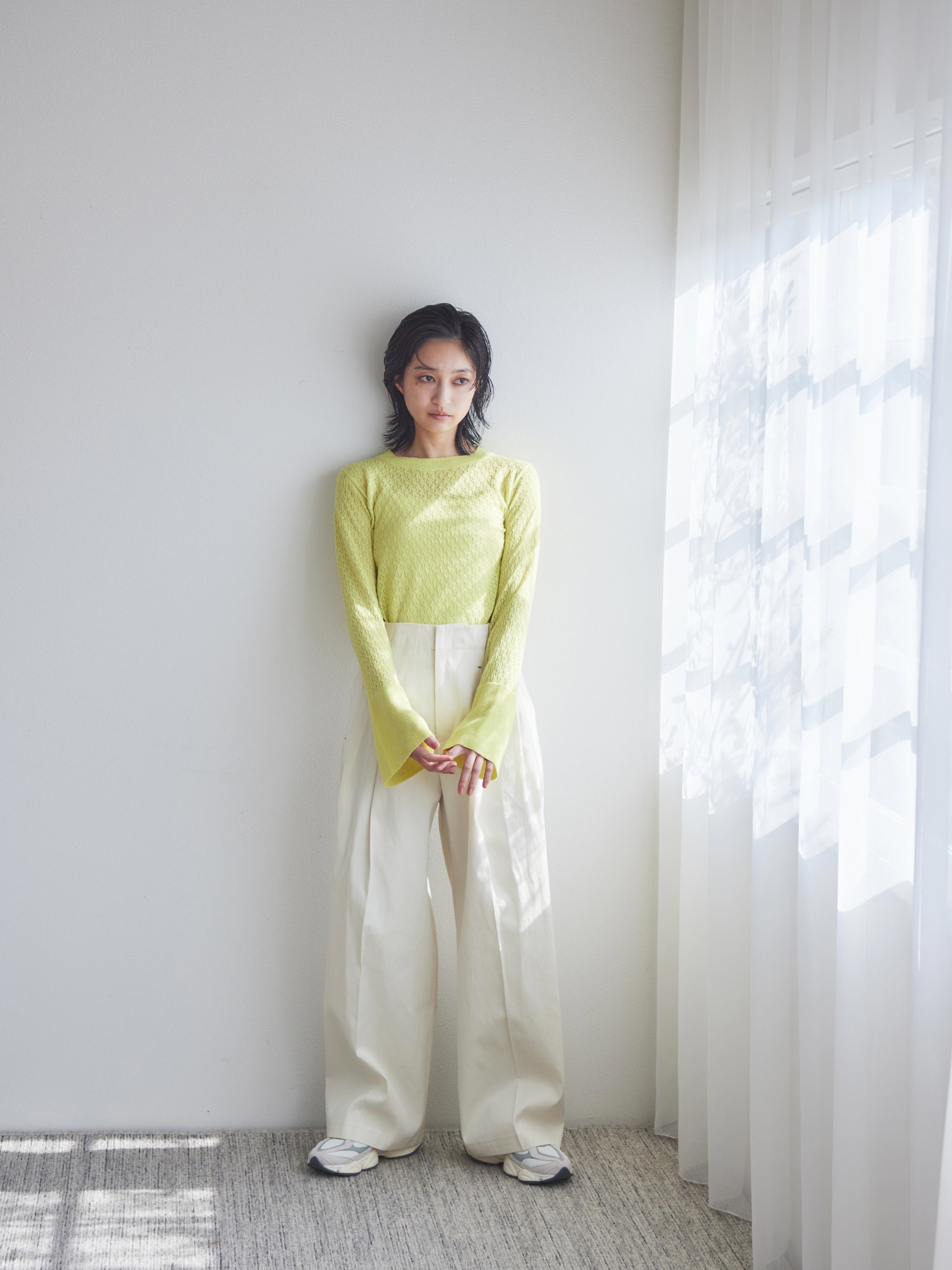 Lacy flare sleeve knit