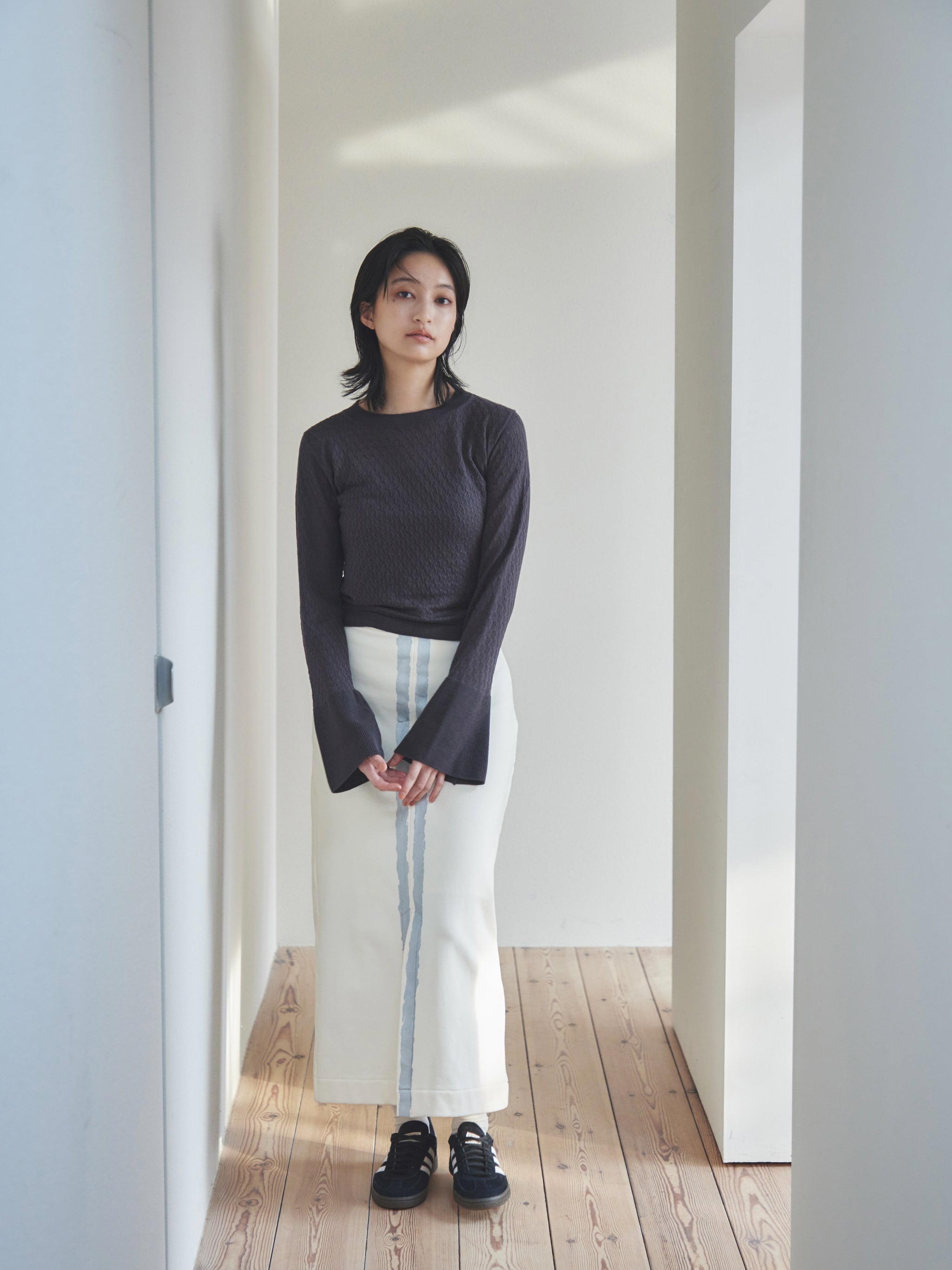 Lacy flare sleeve knit