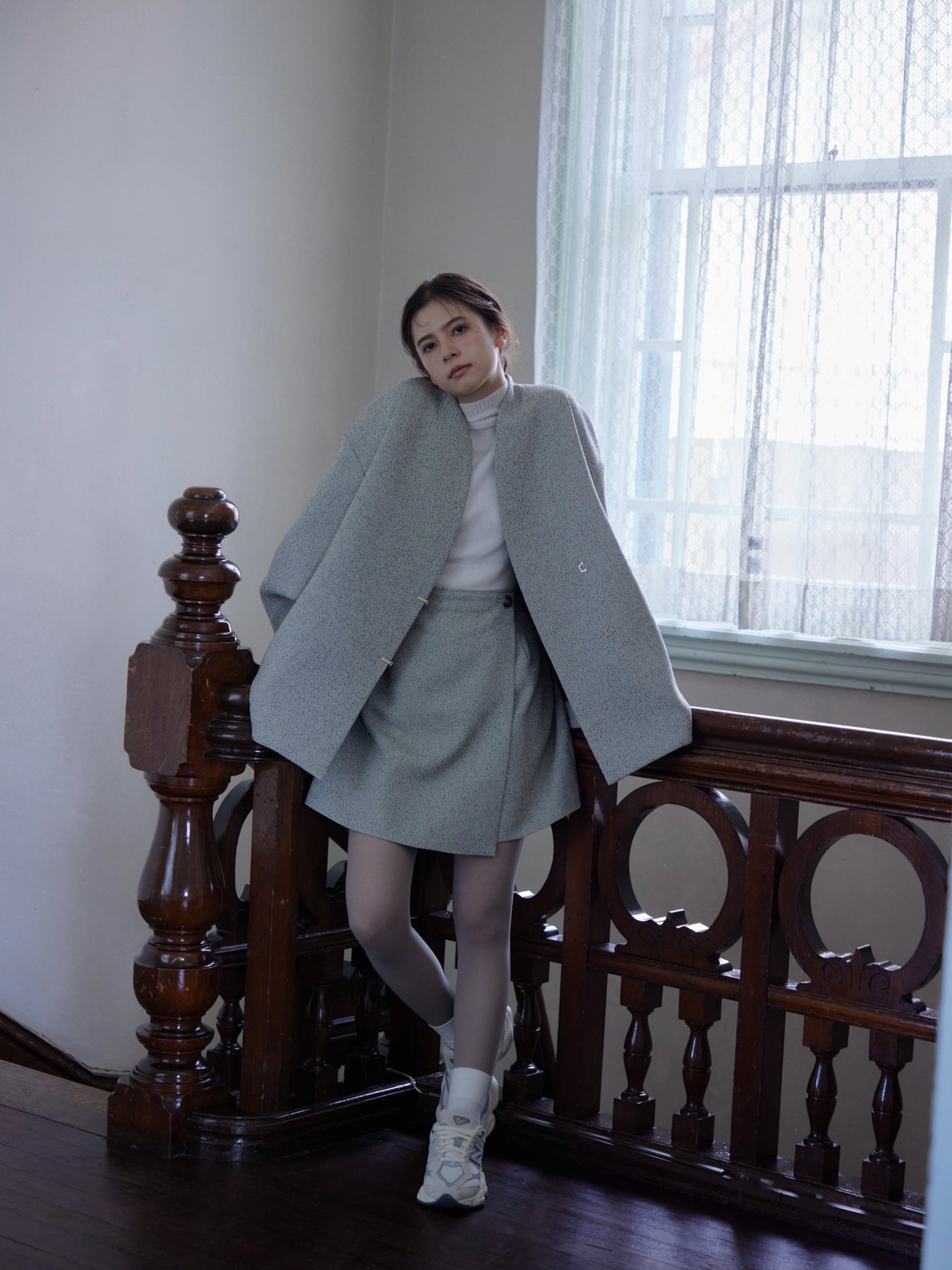 Open Button Rib Knit