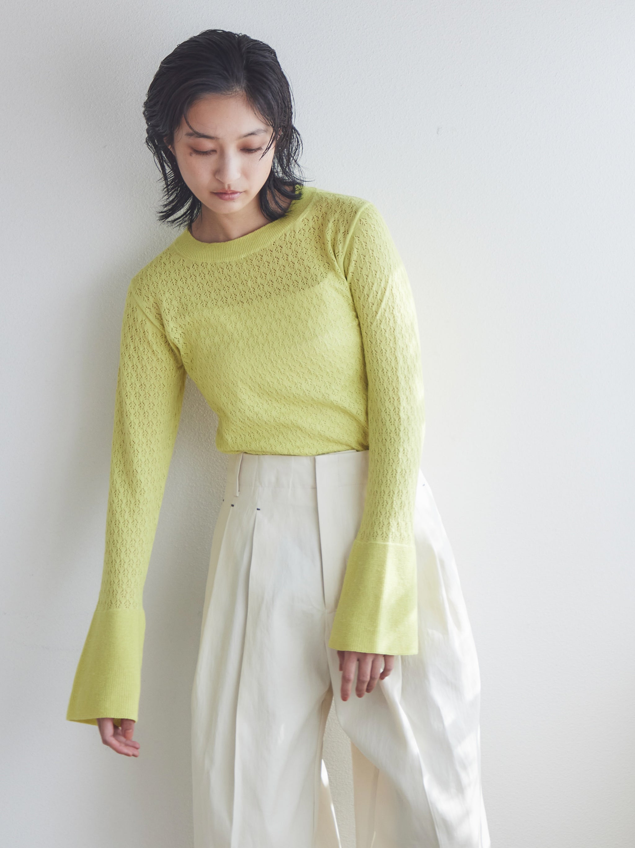 Lacy flare sleeve knit