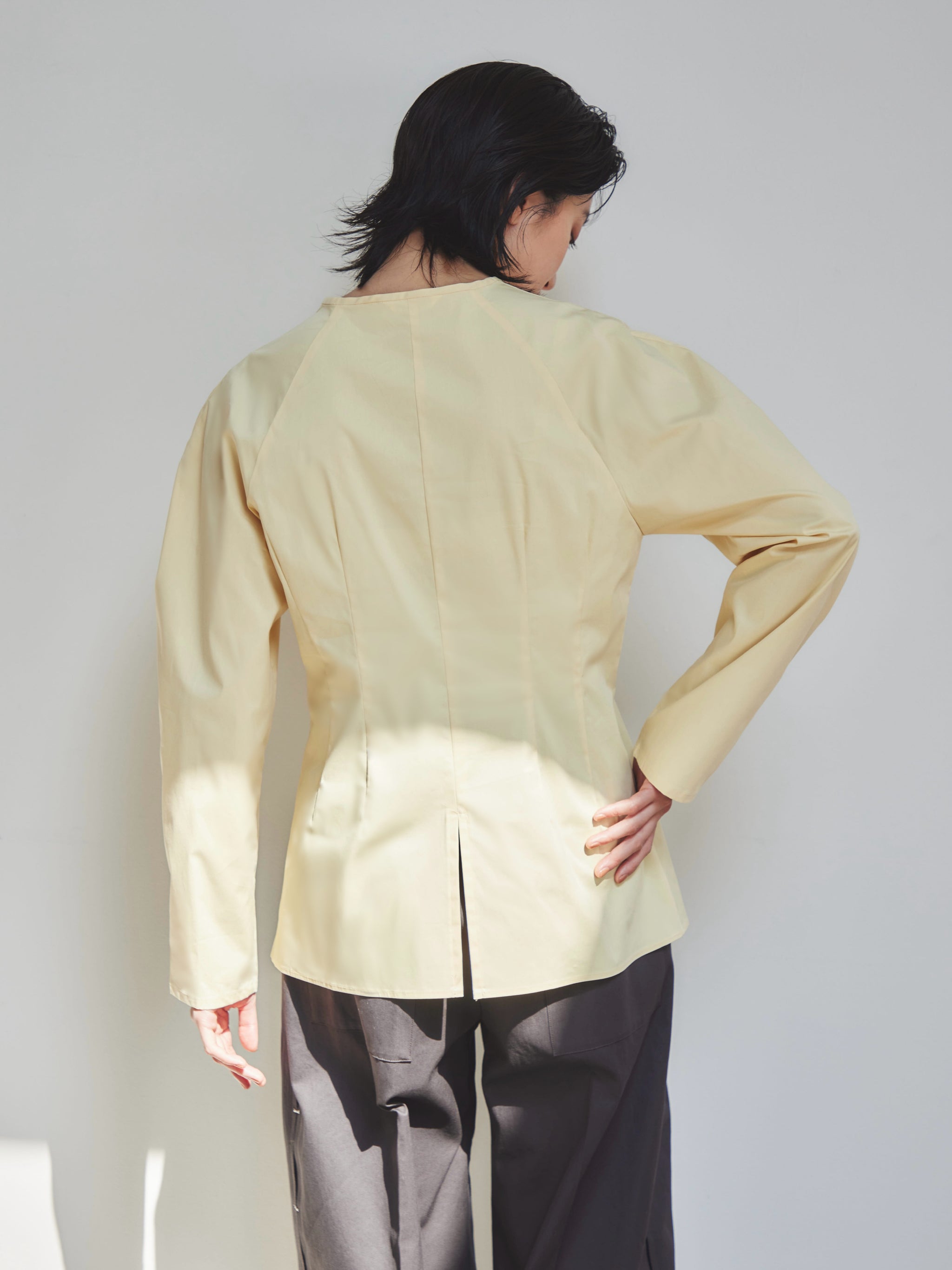 Waist shape mutton blouse