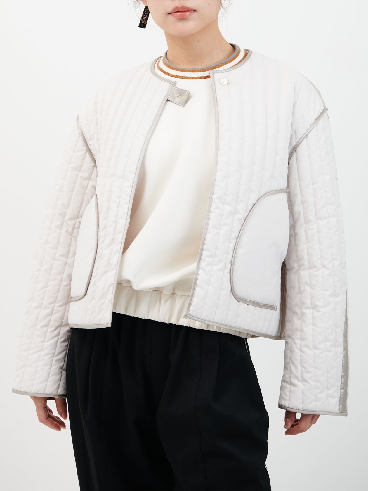 Quilting blouson / white