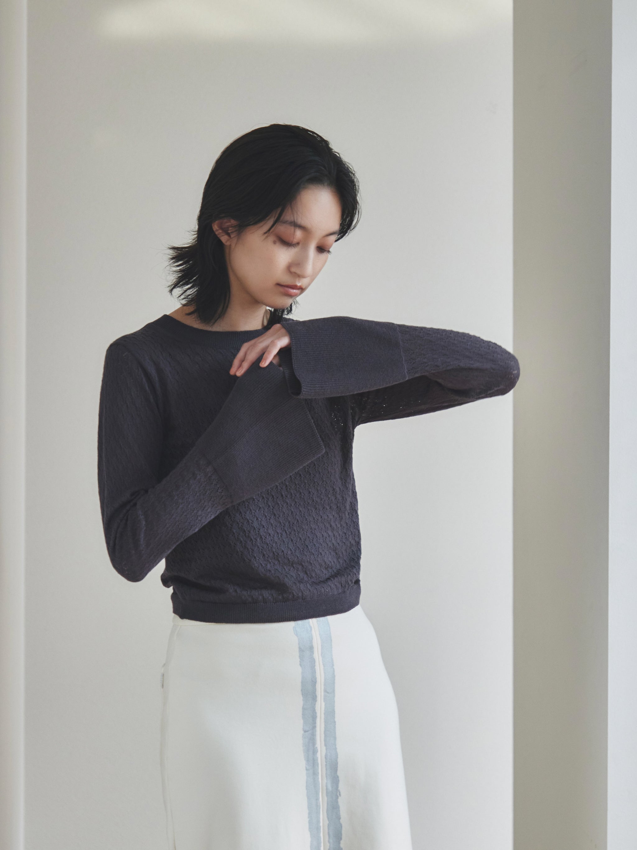 Lacy flare sleeve knit