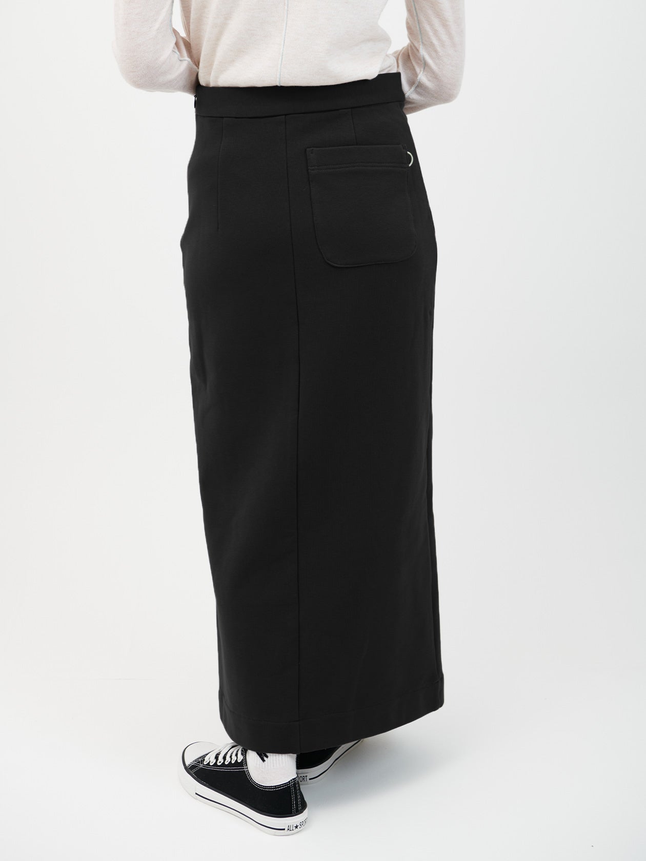 Silver line sweat skirt / black