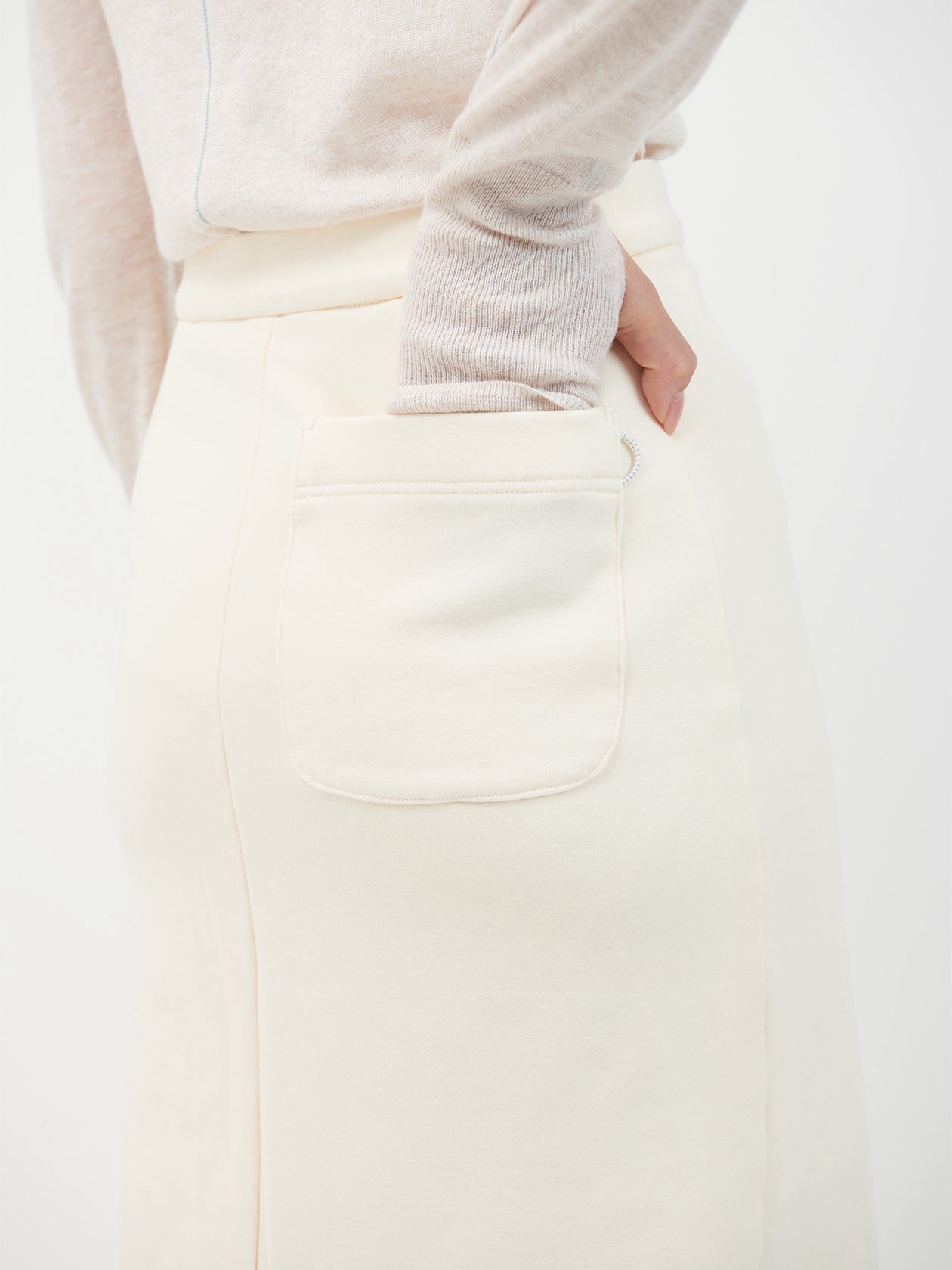 Silver line sweat skirt / white