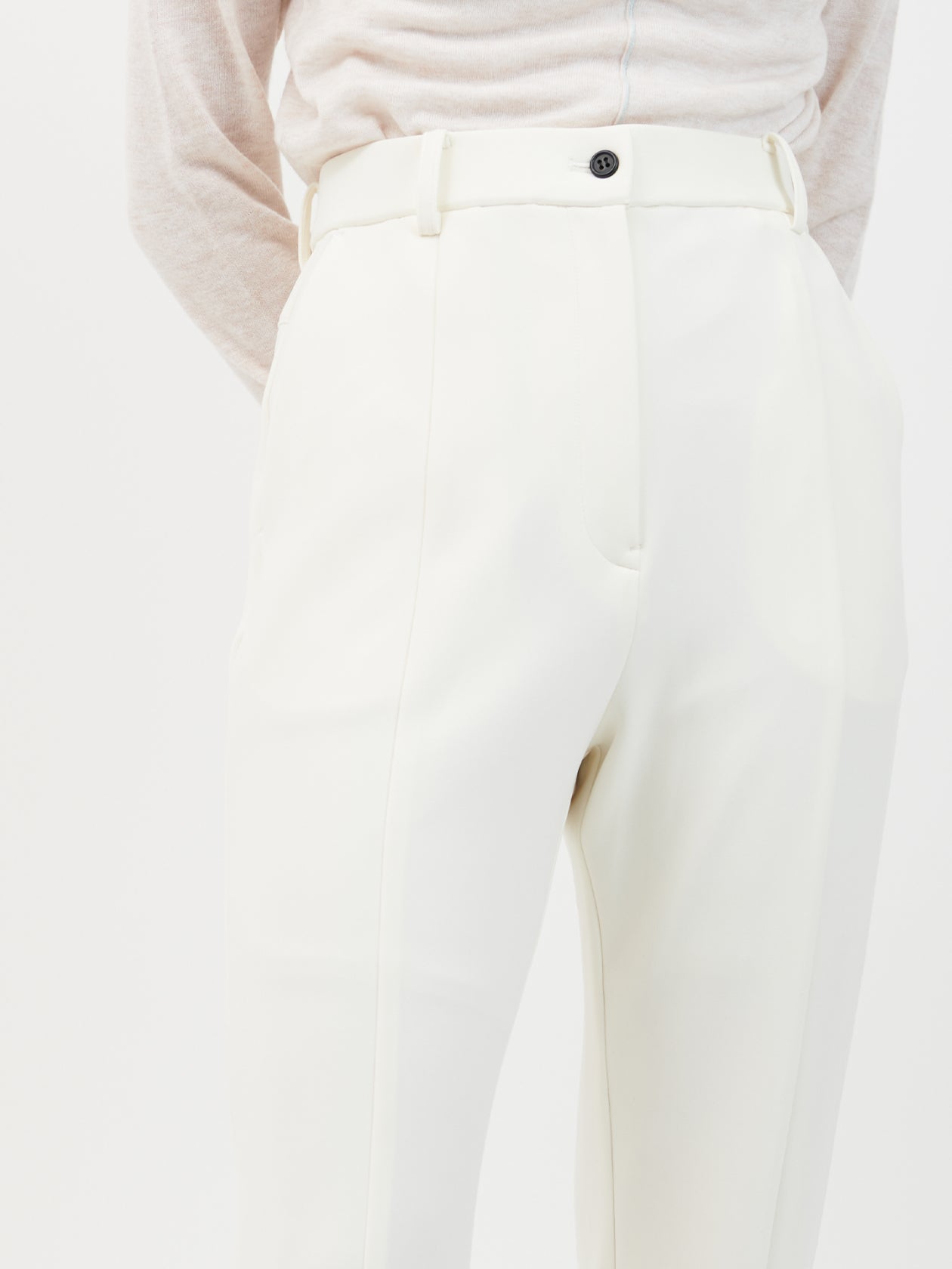 Slit flare pants / white