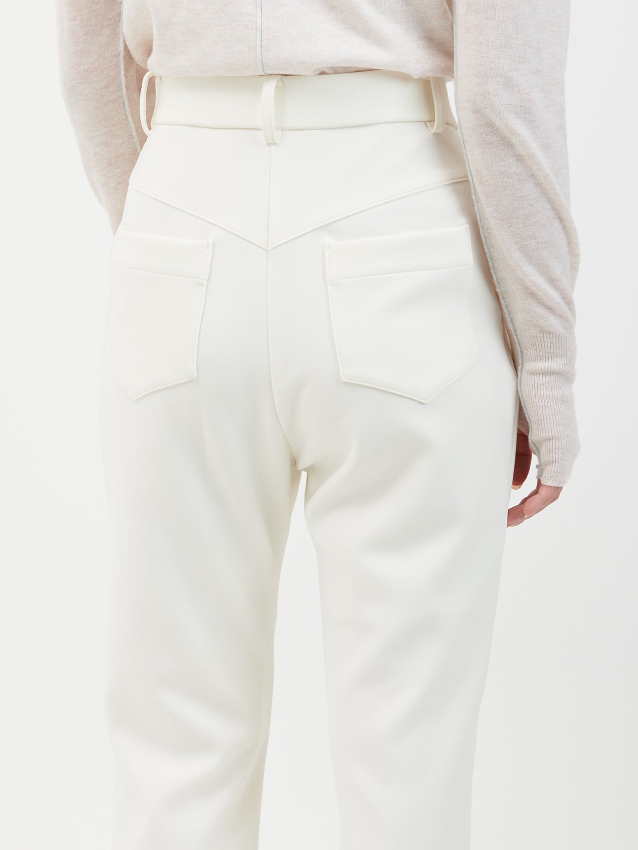 Slit flare pants / white