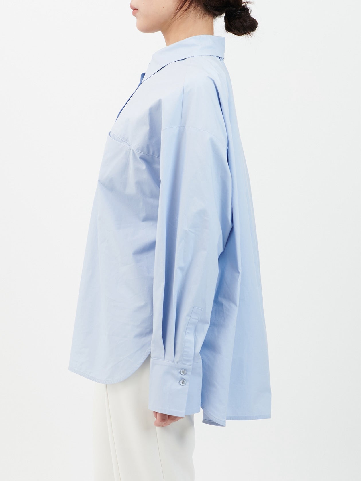 Cotton silk over shirt  / blue