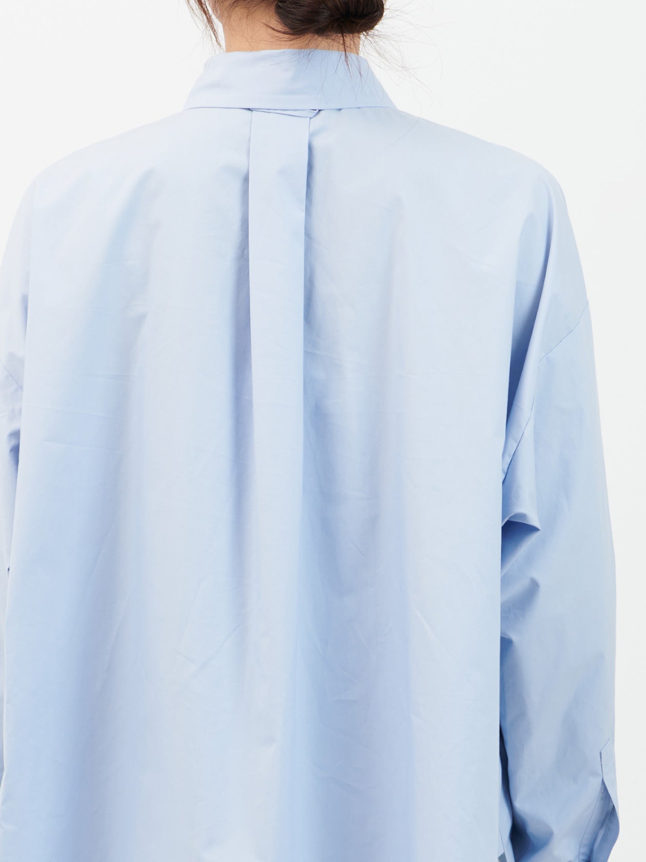 Cotton silk over shirt  / blue