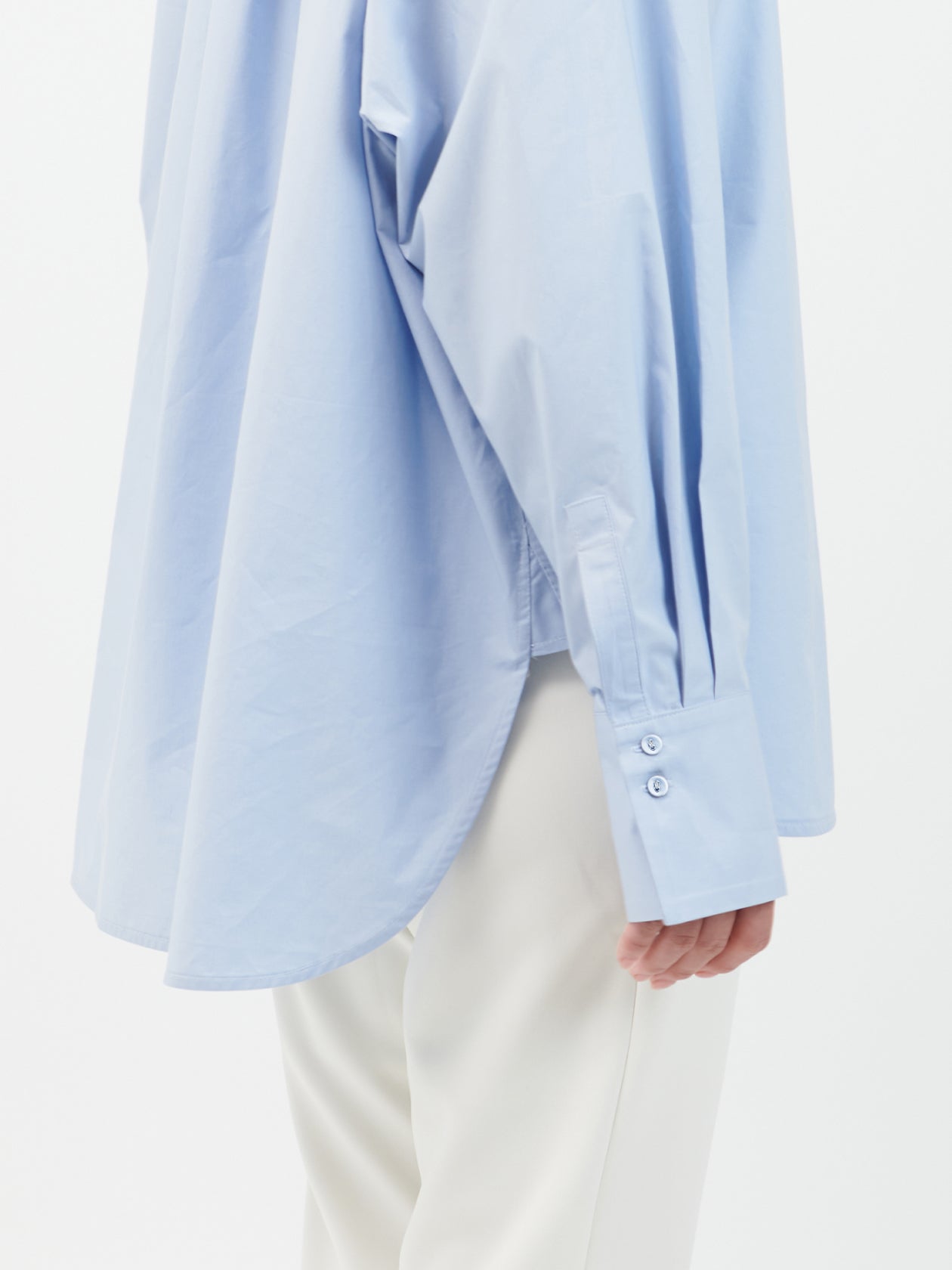 Cotton silk over shirt  / blue