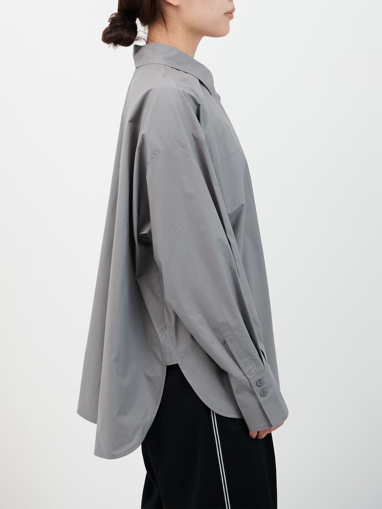 Cotton silk over shirt / gray