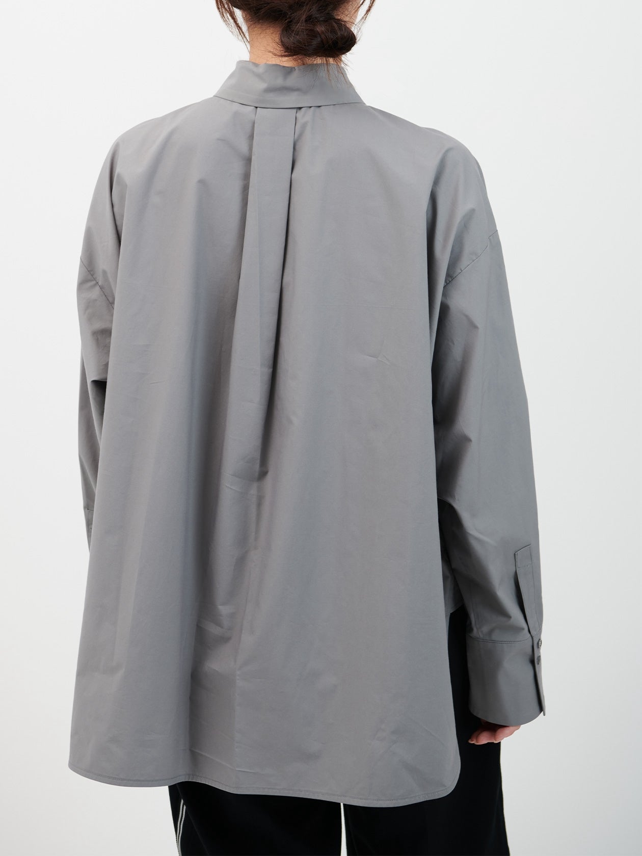 Cotton silk over shirt / gray