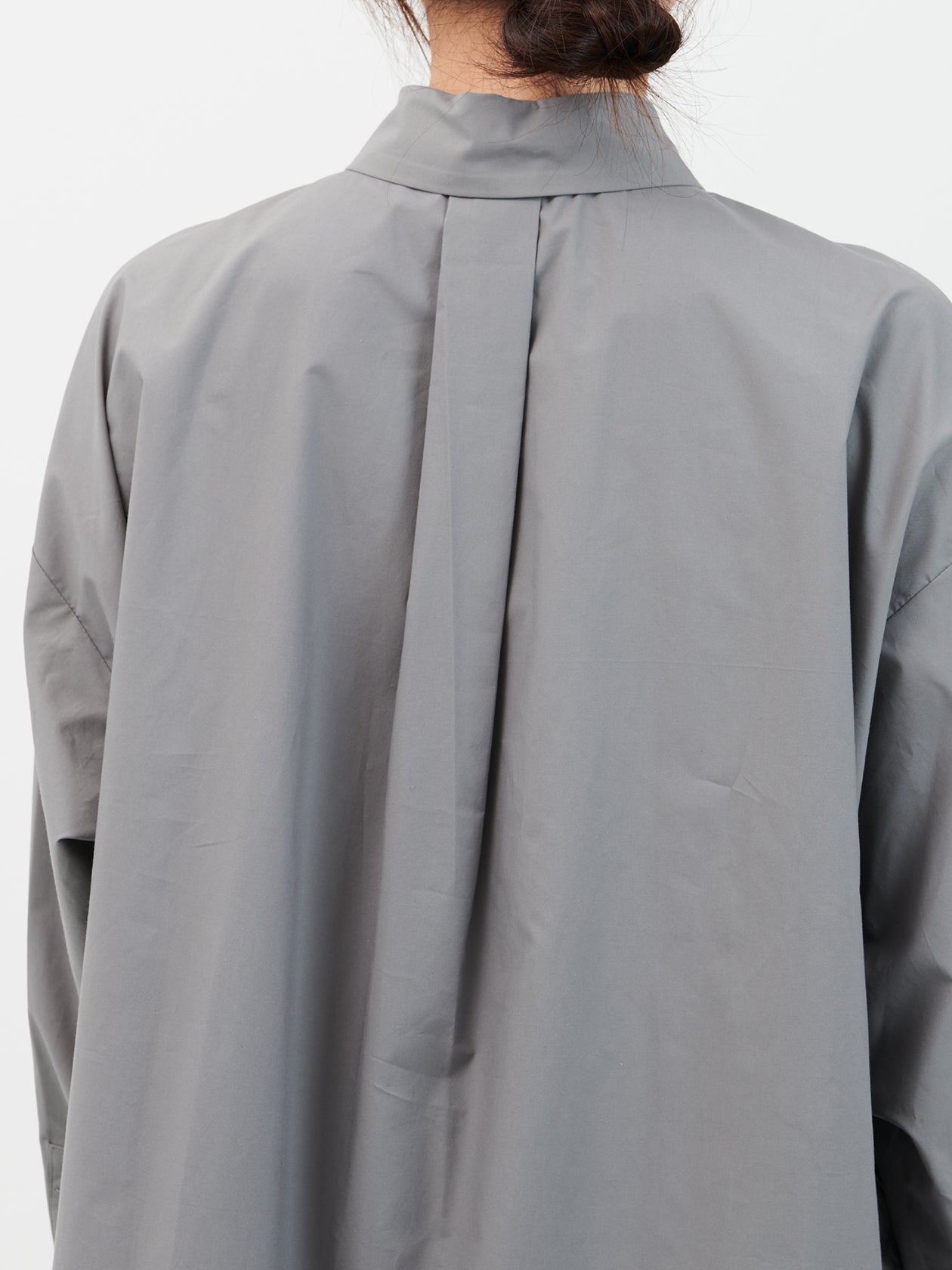 Cotton silk over shirt / gray