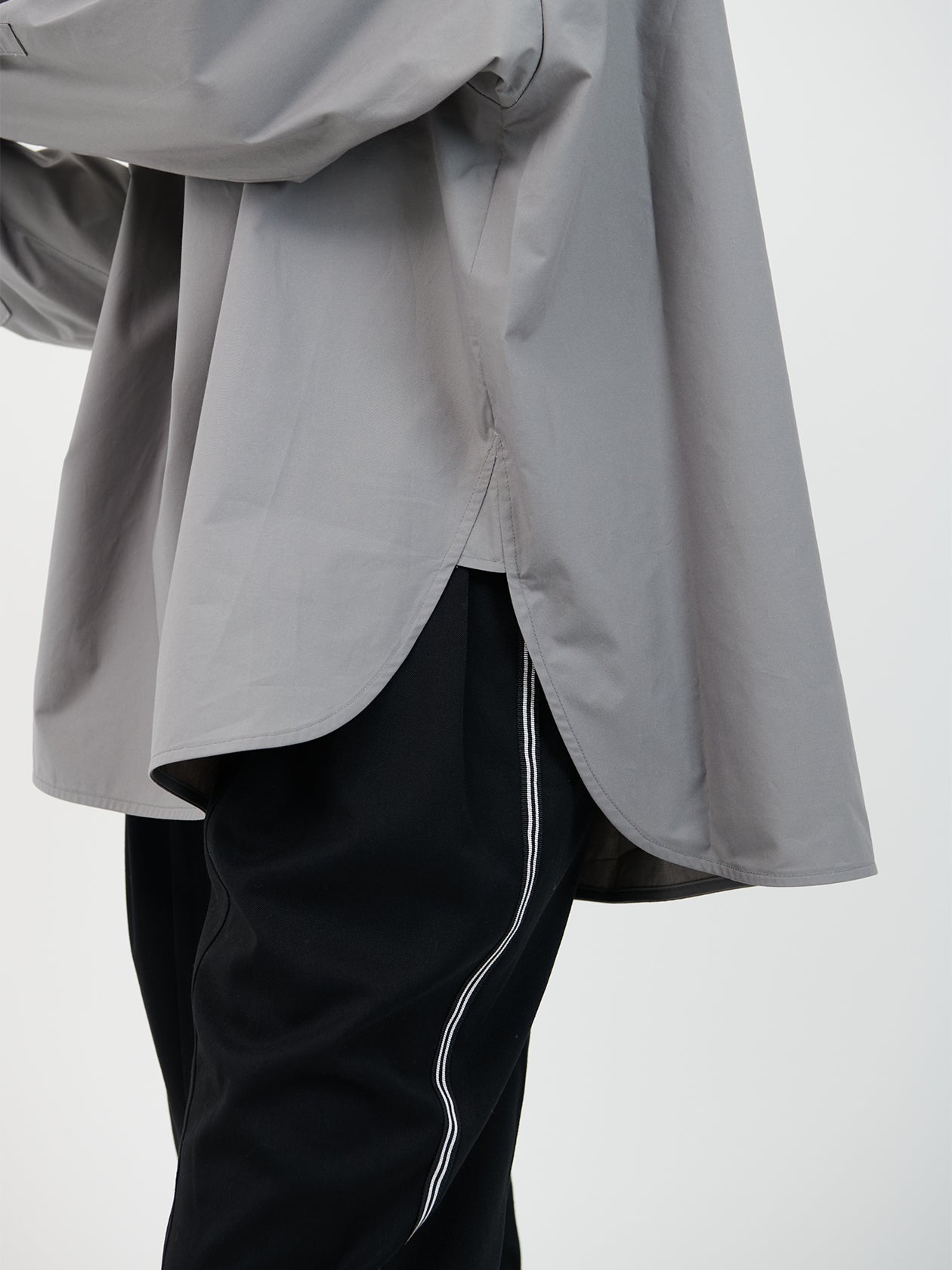 Cotton silk over shirt / gray