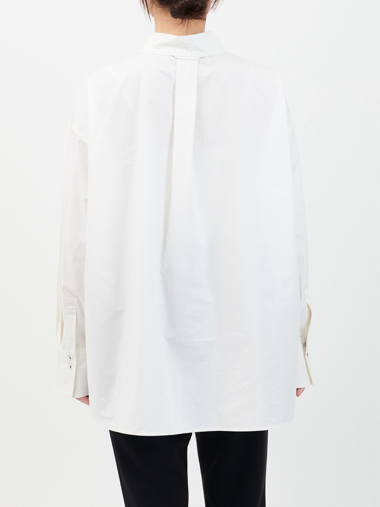 Cotton silk over shirt / white