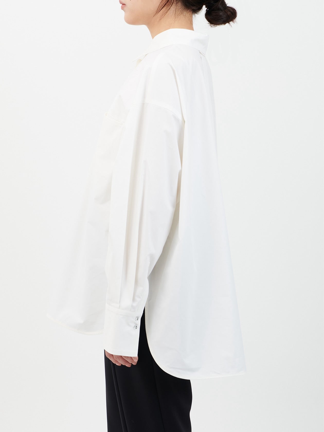 Cotton silk over shirt / white