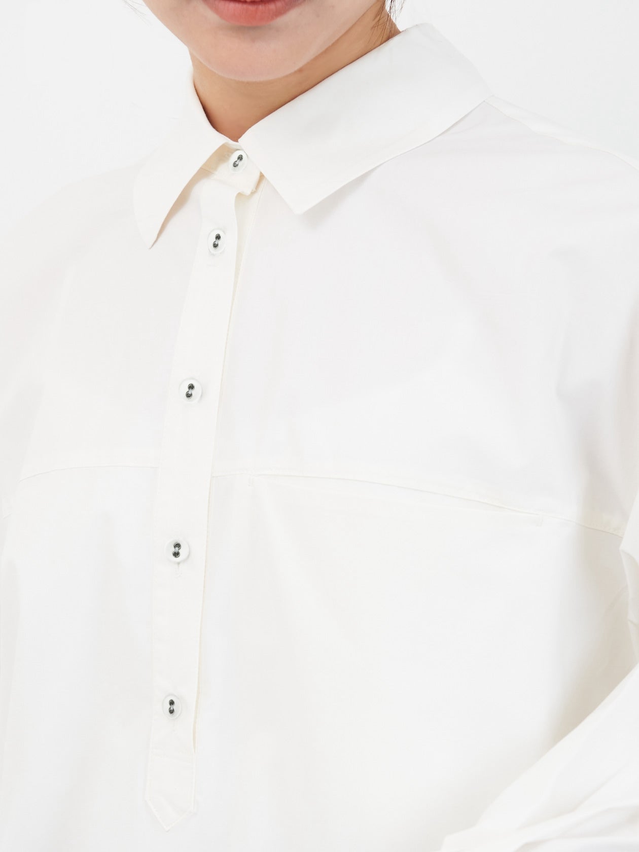 Cotton silk over shirt / white