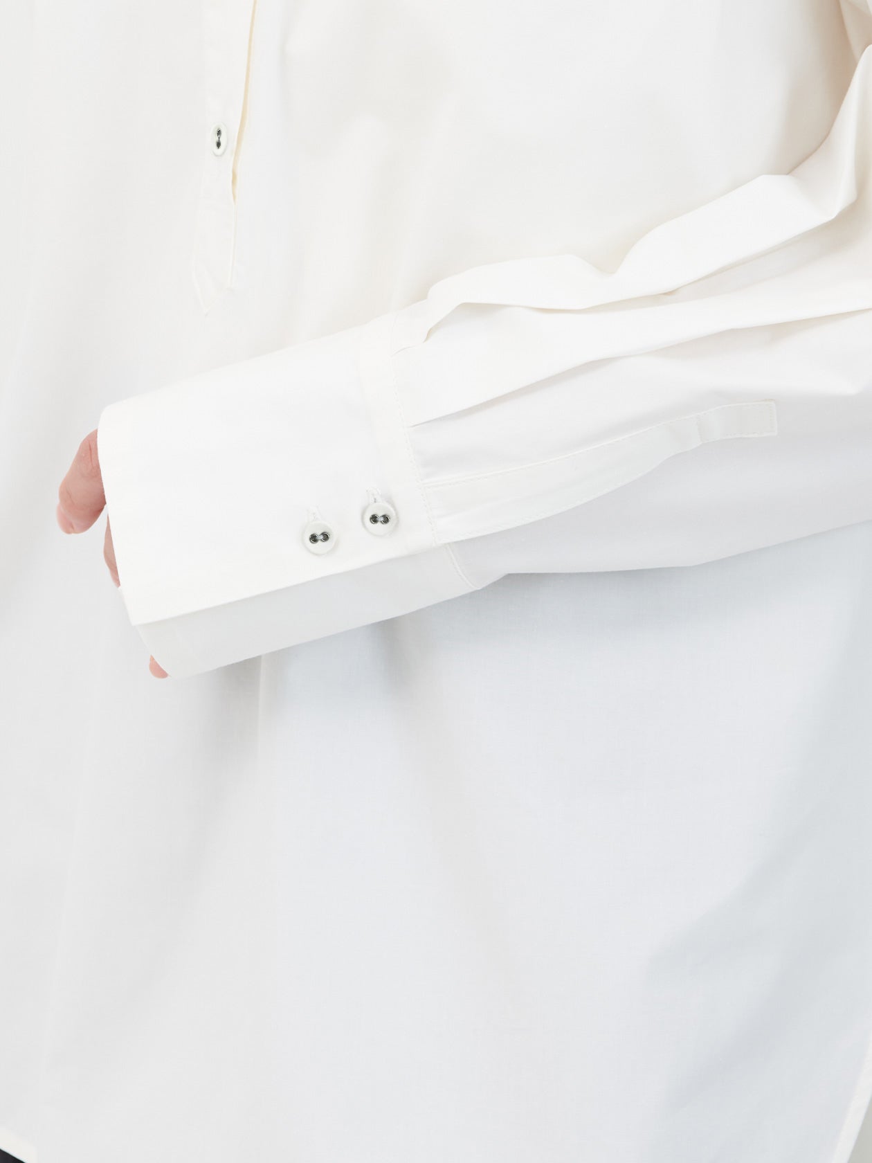 Cotton silk over shirt / white