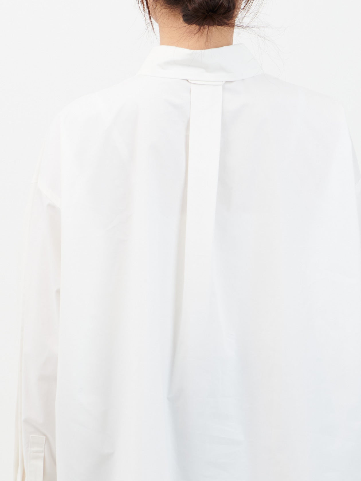 Cotton silk over shirt / white