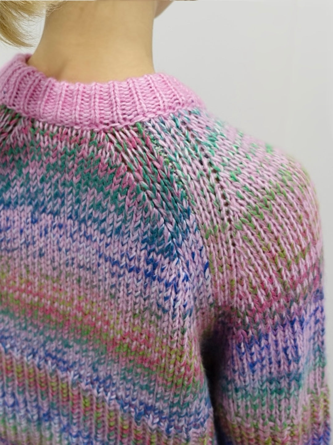 Mix Knit Pullover /  pink